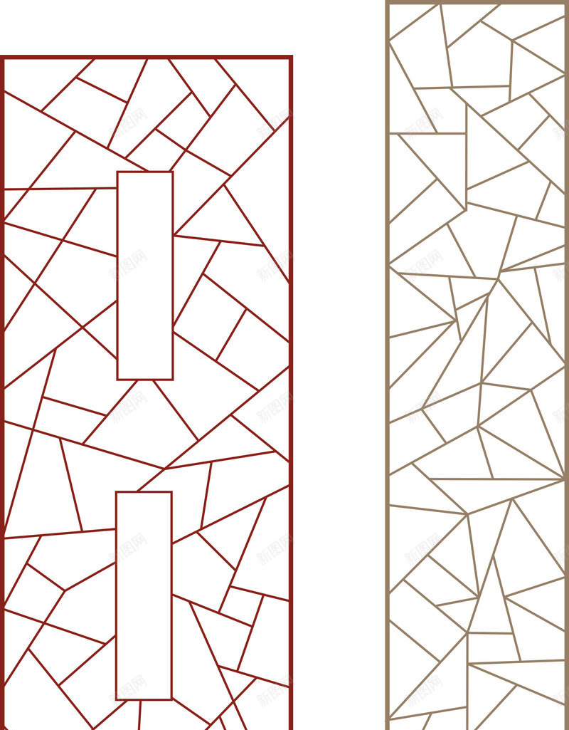 复古古风几何窗户cdr免抠素材_新图网 https://ixintu.com 中国风 关窗 几何 古风 复古 窗户