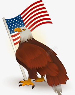 美国国旗白头鹰素材