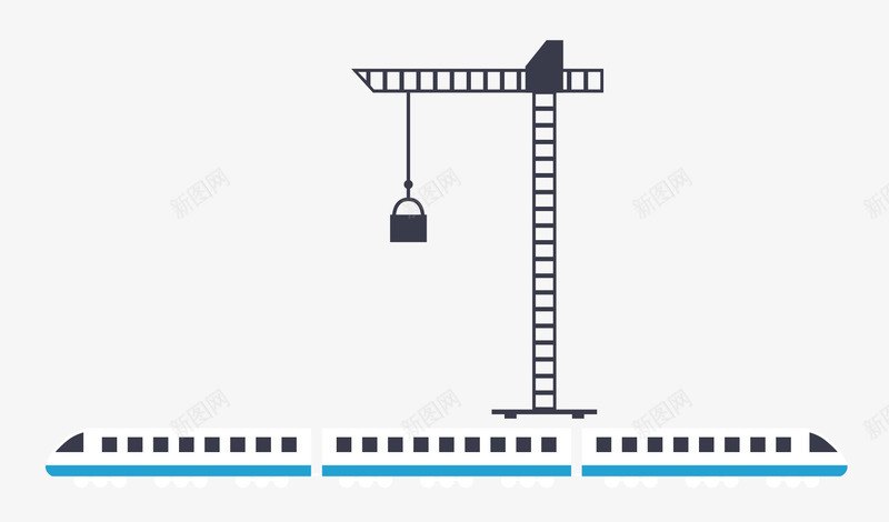 塔吊png免抠素材_新图网 https://ixintu.com 和谐号 塔吊 工地 工地塔吊 火车 矢量云塔吊