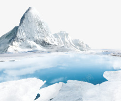 矢量蓝色湖泊冰山湖泊高清图片