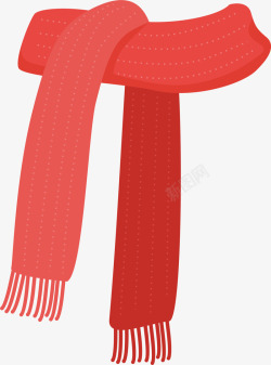 寒冷冬季卡通红色围巾高清图片