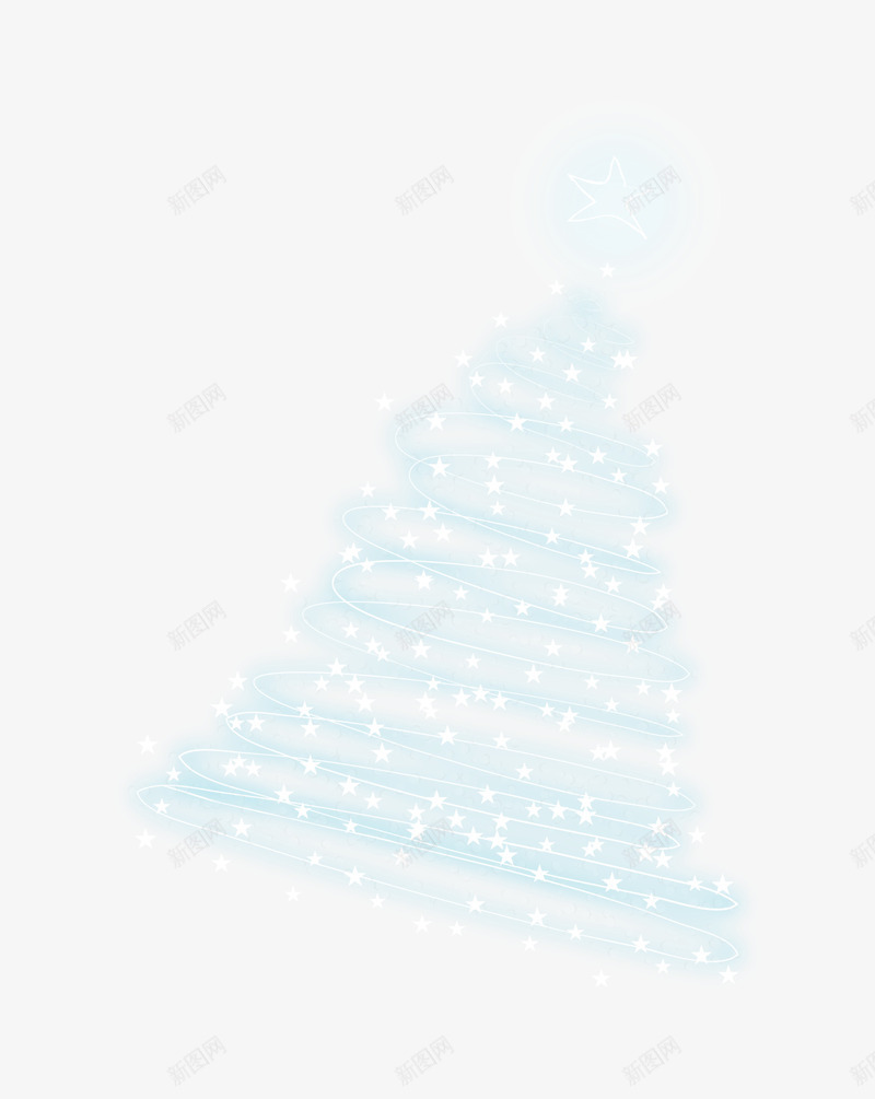 蓝色闪耀线条圣诞树png免抠素材_新图网 https://ixintu.com winter 冬天 冬季 寒冬 线条圣诞树 节日树木 蓝色圣诞树 闪耀树木