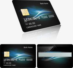 黑卡设计黑色信用卡矢量图高清图片