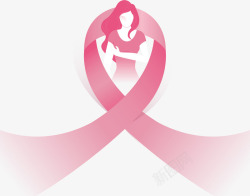 女性关爱女性粉红丝带矢量图高清图片