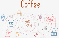 工艺过程咖啡生产工艺流程矢量图高清图片