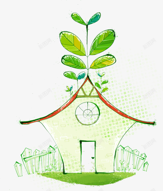 能源环保png免抠素材_新图网 https://ixintu.com 低碳 保护环境 减排 卡通 叶子 小草 建筑 房子 环保 生态 绿色 绿色能源 能源 能源环保 自然 节能