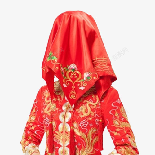 红色古装嫁衣png免抠素材_新图网 https://ixintu.com 华贵 古典 婉约 婚庆 嫁衣 盖头 红色