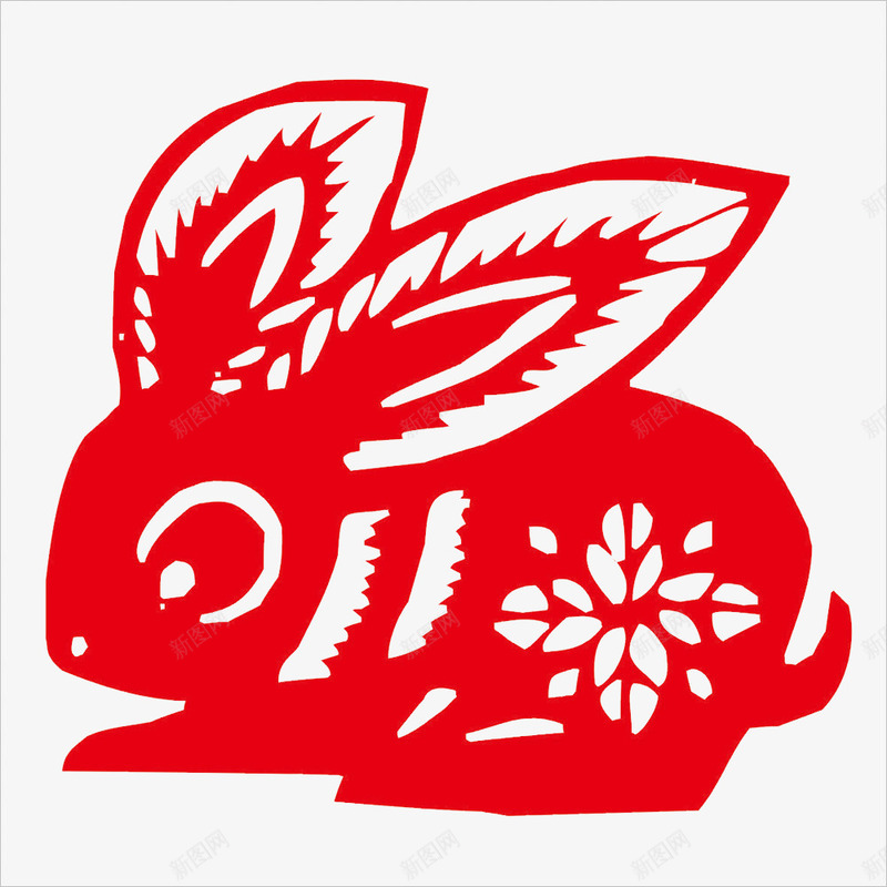 新年中国风png免抠素材_新图网 https://ixintu.com 中国风 兔子 剪纸 年货 新年 春联 窗花 红色