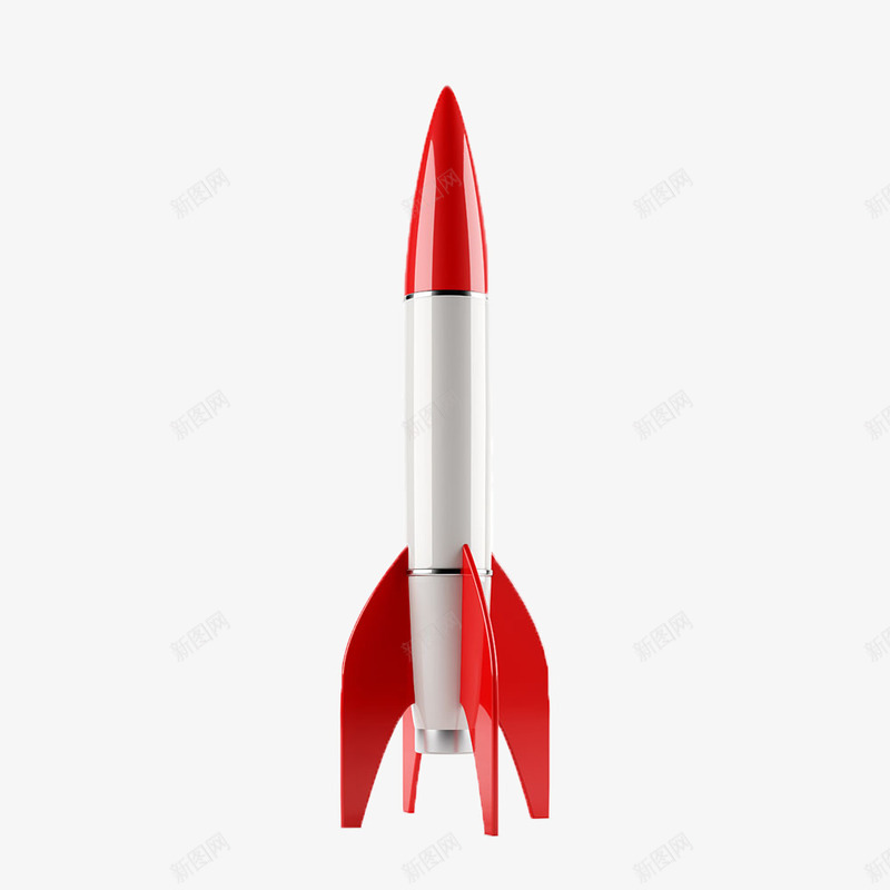火箭psd免抠素材_新图网 https://ixintu.com 喷气式箭体流线型