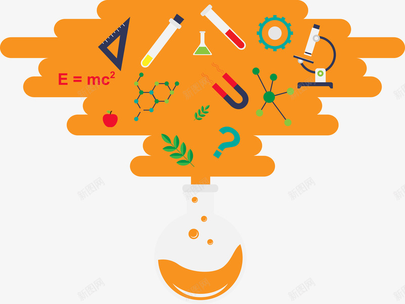 化学物理生物理科教学用具矢量图eps免抠素材_新图网 https://ixintu.com 化学 化学生物 教学 物理 理科 生物 矢量图