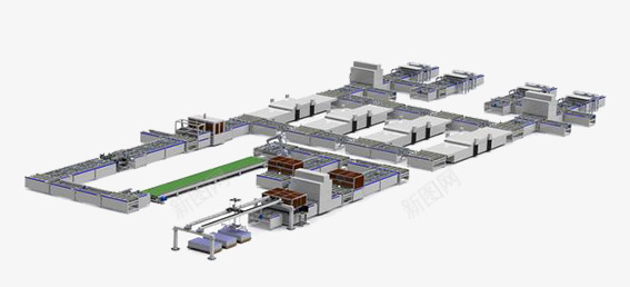 大型生产线png免抠素材_新图网 https://ixintu.com 工厂工业 流程图 生产线 生产车间
