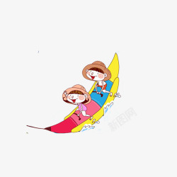 卡通香蕉船可爱儿童做香蕉船高清图片