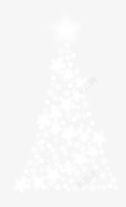 白色闪耀圣诞树素材