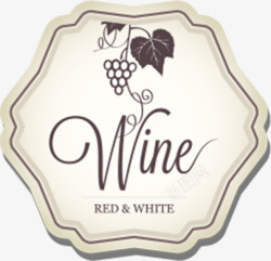 葡萄酒餐馆标志标牌白色矢量图素材