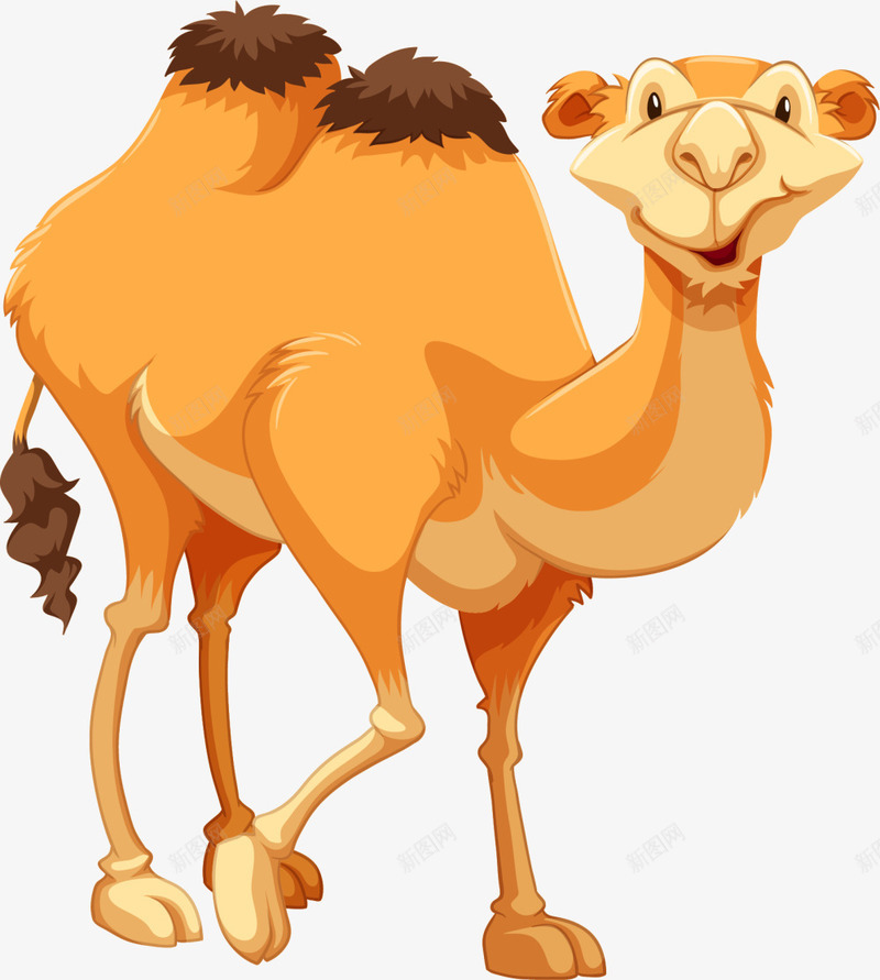 可爱黄色骆驼png免抠素材_新图网 https://ixintu.com 可爱骆驼 呆萌骆驼 开心 站立 驼峰 骆驼科生物 黄色骆驼