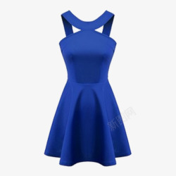 女士裙装蓝色连衣裙高清图片