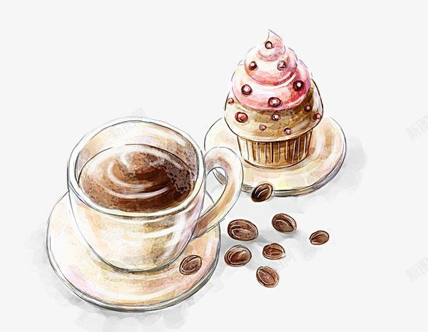 咖啡冰淇淋png免抠素材_新图网 https://ixintu.com PNG图形 PNG装饰 冰淇淋 咖啡 手绘 装饰