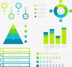 蓝绿色数据分析图矢量图素材