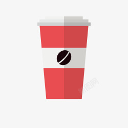 咖啡商标红色扁平化杯子元素矢量图图标高清图片