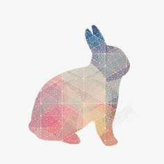 淡雅纹理兔子形状素材