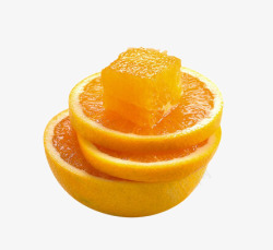 南非进口新鲜黄柠檬创意橙子果肉高清图片