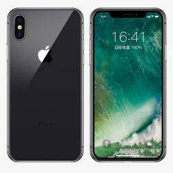 顶部黑色黑色苹果手机X正反面高清图片