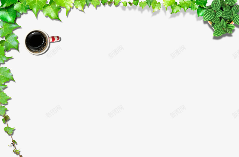 爬山虎绿色植物咖啡png免抠素材_新图网 https://ixintu.com 咖啡 爬山虎 绿色植物