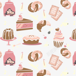粉色饼干卡通甜点矢量图高清图片