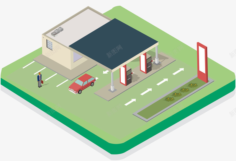 立体加油站建筑插画矢量图ai免抠素材_新图网 https://ixintu.com 加油站 建筑 矢量建筑 立体 立体加油站 矢量图