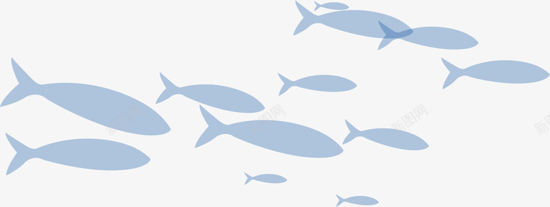 鱼群剪影png免抠素材_新图网 https://ixintu.com AI 剪影 卡通 手绘 海洋 蓝色 鱼 鱼群