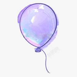 紫色气球简笔画素材