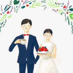 花桥卡通手绘结婚高清图片