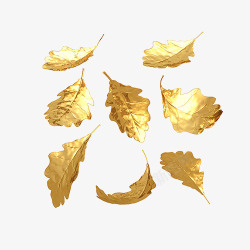 叶子造型金色树叶高清图片