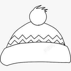 冬天线帽简笔画图案素材