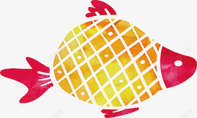 鱼类涂色图标图标