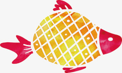 鱼类上色鱼类涂色图标高清图片