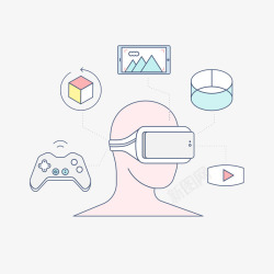 游戏小方块人VR眼睛手机高清图片