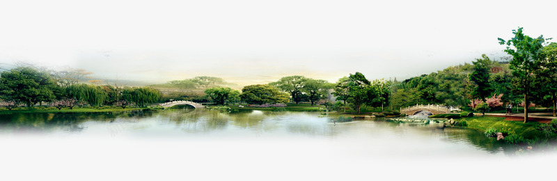风景png免抠素材_新图网 https://ixintu.com 奇景 景观带 湖边 绿景 风景