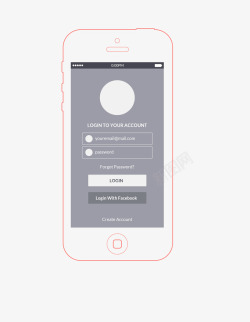 app交互原型app登录界面线框模板高清图片