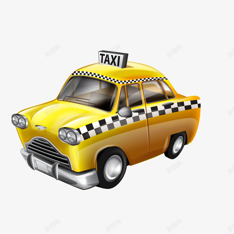 卡通出租车png免抠素材_新图网 https://ixintu.com TAXI 出租车 卡通 轿车 迷你汽车