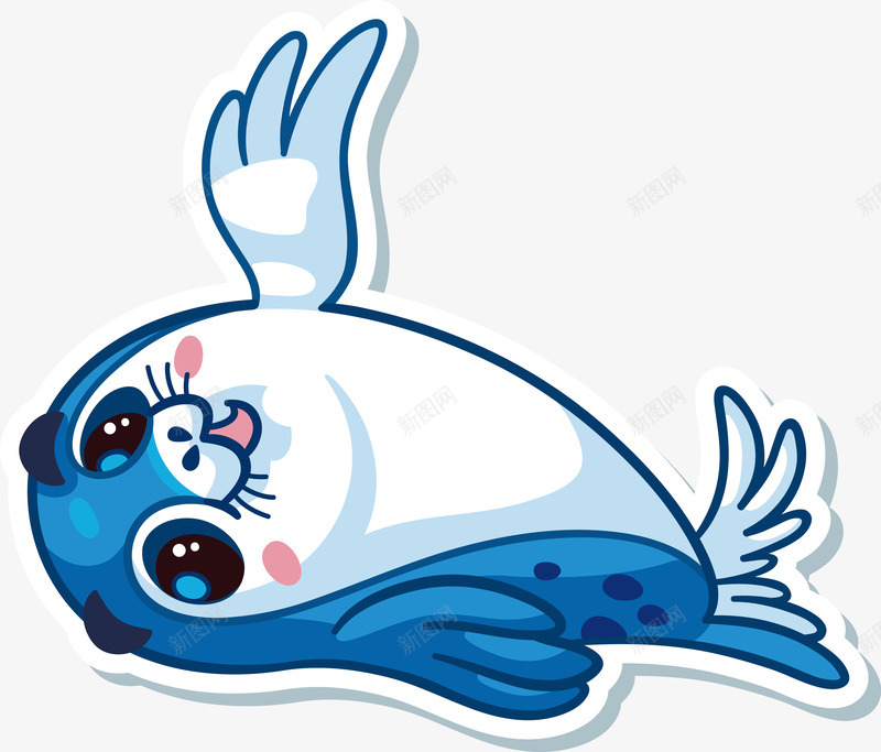 蓝色玩耍的海豚图png免抠素材_新图网 https://ixintu.com nbsp 卡通 可爱 河豚鱼 海洋 海洋生物 海豚 海豚鱼 矢量动物 跳跃 鱼