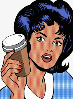 喝咖啡男子装饰装饰插图喝外带咖啡的女士高清图片
