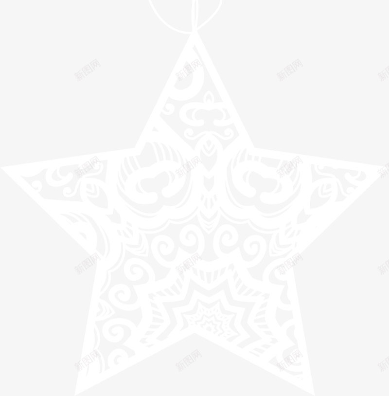 白色星星挂饰png免抠素材_新图网 https://ixintu.com 圣诞节挂件 清新图案 清新挂饰 白色挂饰 简约星星 装饰图案