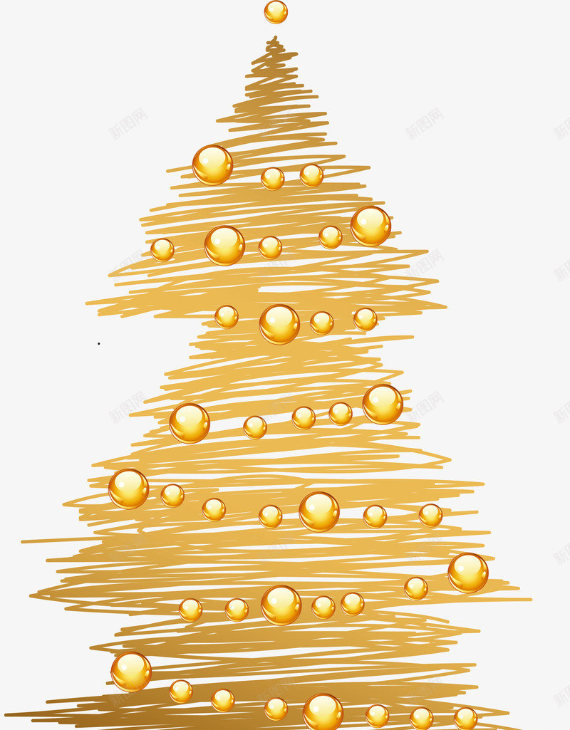 金色线条圣诞树png免抠素材_新图网 https://ixintu.com 圣诞节 节日树木 装饰图案 金珠圣诞树 金色圣诞树 闪耀圣诞树