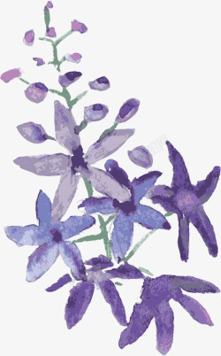 手绘紫色淡雅花朵装饰素材