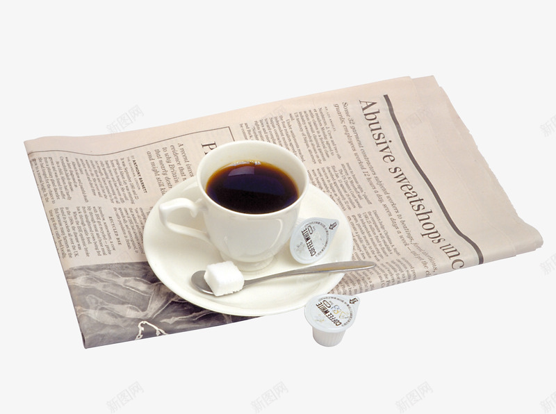 午后时光png免抠素材_新图网 https://ixintu.com 产品实物 咖啡 咖啡伴侣 报纸