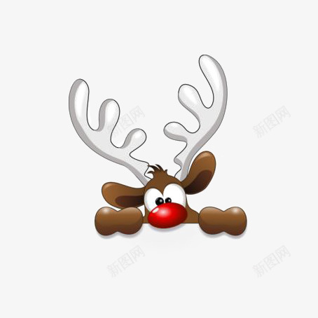 圣诞小鹿png免抠素材_新图网 https://ixintu.com 可爱小鹿 圣诞老人 小鹿图案 红鼻头 鹿角 麋鹿