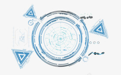 蓝色的三角形和圆形科技图表矢量图素材