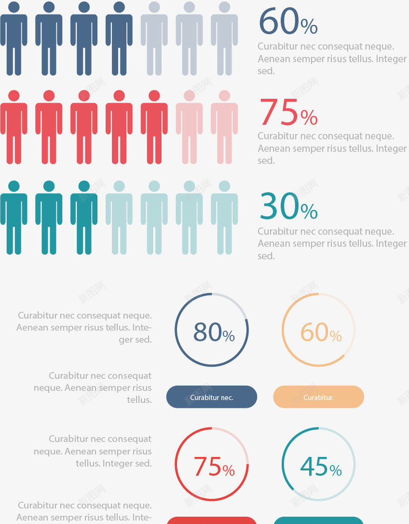 手绘人群数据矢量图ai免抠素材_新图网 https://ixintu.com 人群数据 百分比 矢量手绘 矢量图