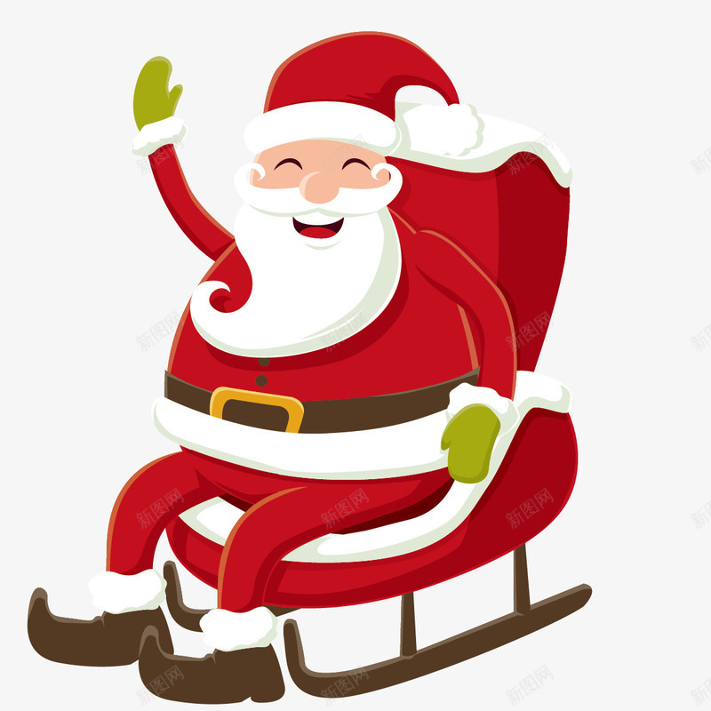 圣诞老人滑雪橇png免抠素材_新图网 https://ixintu.com 圣诞海报装饰 圣诞老人 坐滑雪橇 开心的圣诞老人 装饰图案
